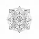 sacred geometry with king Solomon seals tattoo design idea