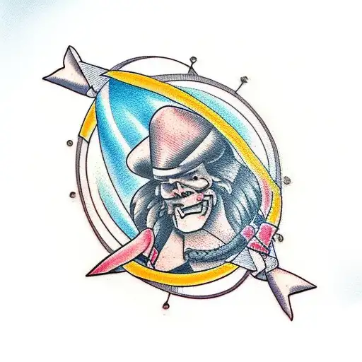 guillotine tattoo design idea