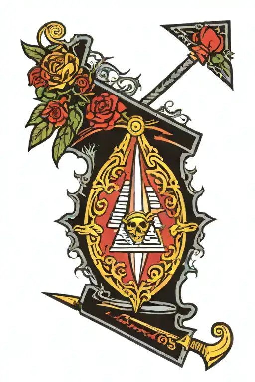guillotine tattoo design idea