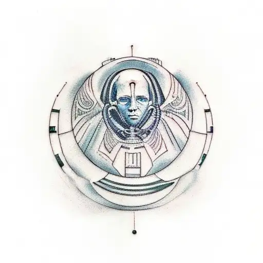 A tattoo idea for a quote from the novel Dune by Herbert Spencer which says "Thou shalt not make a machine in the likene tattoo design idea