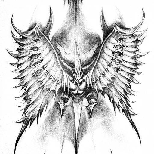 demon wings tattoo design idea