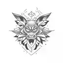 Simple cartoon character tattoo design idea