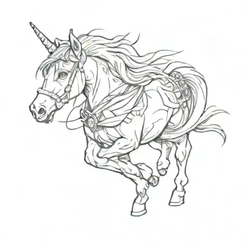 pony stamp tattoo design idea