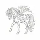 pony stamp tattoo design idea