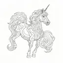 pony stamp tattoo design idea