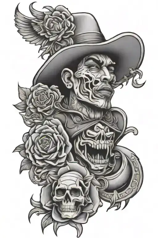gangster chicano style tattoo design idea