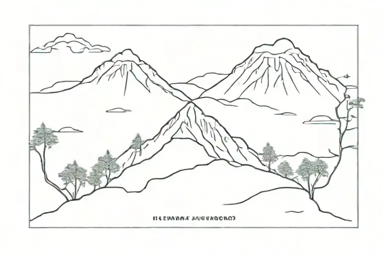 minimalist kilimanjaro A White tattoo design idea