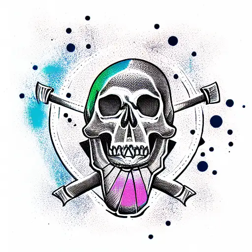 Skull with crossbones tattoo design idea