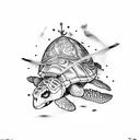 tortuga marina tattoo design idea