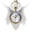 Christian Cross hourglass pocket watch bird angel wing tattoo design idea