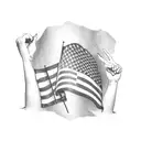 american flag arm sleeve tattoo design idea