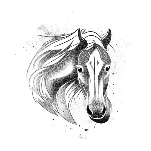 Tribal horse head mascot or tattoo Royalty Free Vector Image