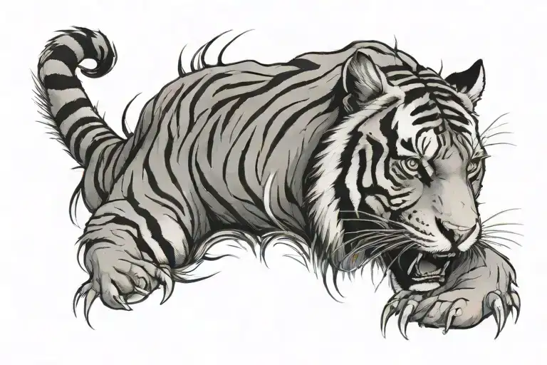 claw marks with Tiger face tattoo design idea