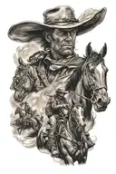 western showdown tattoo design idea