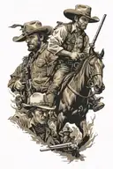 western showdown tattoo design idea