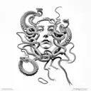 Medusa with rattlesnakes tattoo design idea