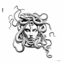 Medusa with rattlesnakes tattoo design idea