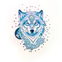 A traditional tattoo of a wolf howling at the moon, surrounded by zodiac symbols, reflecting the client's interest in astrology and animals tattoo design idea