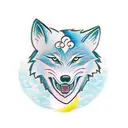 A traditional tattoo of a wolf howling at the moon, surrounded by zodiac symbols, reflecting the client's interest in astrology and animals tattoo design idea