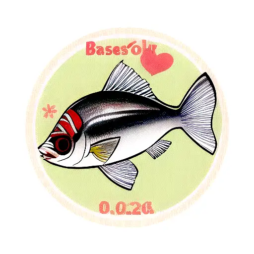 bass fish tattoo design idea