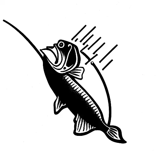 bass fishing tattoo design idea