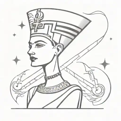 queen nefertiti tattoo design idea
