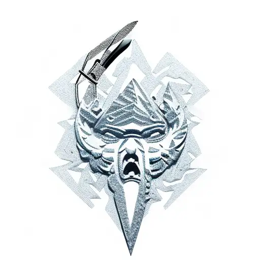mountaineering ice axe carabiner canyon tattoo design idea