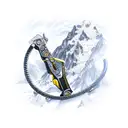 mountaineering ice axe carabiner tattoo design idea