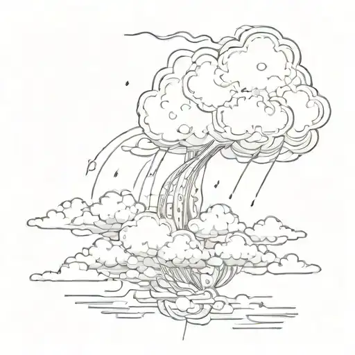 777, clouds fire rain   tattoo design idea