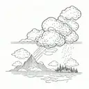 777, clouds fire rain   tattoo design idea