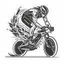 A sleek and dynamic design incorporating elements of cycling, triathlon, and running to symbolize endurance and athleticism tattoo design idea