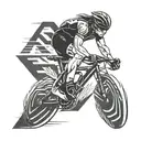 A sleek and dynamic design incorporating elements of cycling, triathlon, and running to symbolize endurance and athleticism tattoo design idea