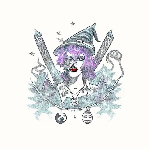 Witch coven tattoo design idea