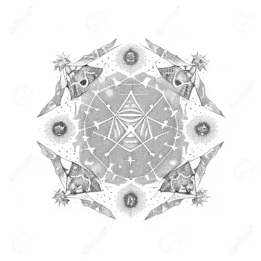 A constellation of estrelas (stars) forming the shape of an oriental dragon tattoo design idea