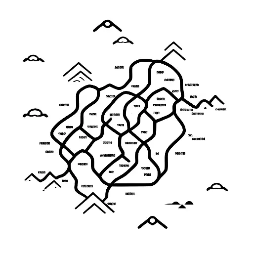 A minimalist tattoo of a road map with dotted lines representing memorable road trips tattoo design idea