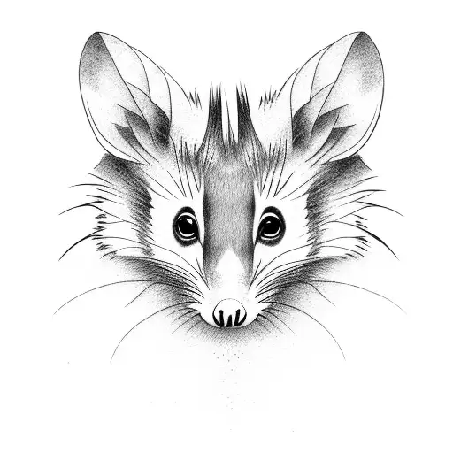 opossum tattoo design idea