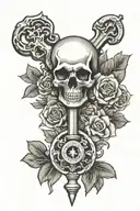 skeleton key symbolizing the power tattoo design idea