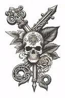 skeleton key symbolizing the power tattoo design idea