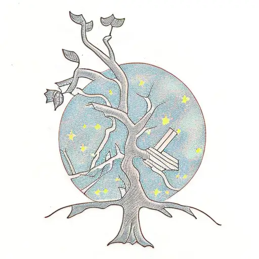 tree of knowledge tattoo design idea