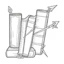 books stabbed by a dagger tattoo design idea