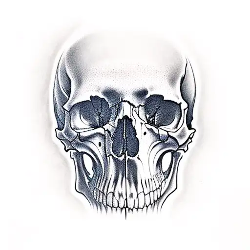 scary skull  tattoo design idea