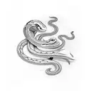 Snake with flower scales tattoo design idea