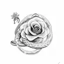 Snake with flower scales tattoo design idea