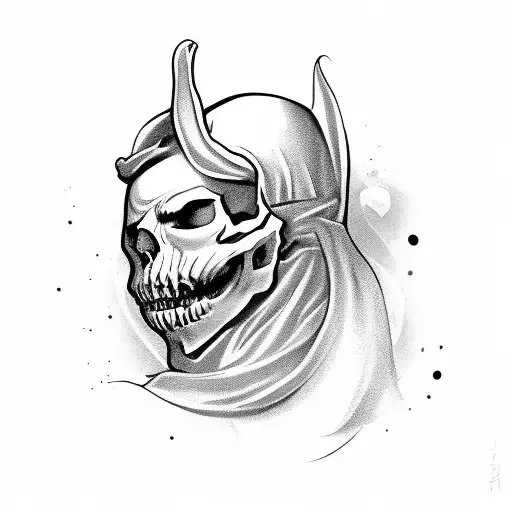 jester with a skull  tattoo design idea