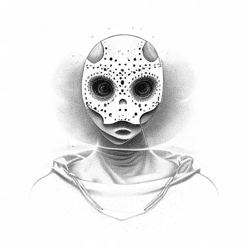 13 with jason mask inside numbers  tattoo design idea