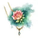 Necklace crown rose tattoo design idea