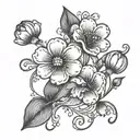 minimalist semi colon flowers blooming tattoo design idea