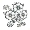 minimalist semi colon flowers blooming tattoo design idea