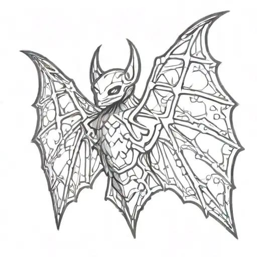 spike bat wings tattoo design idea