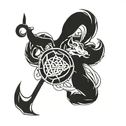 leo sagittarius zodiac sign intertwined tattoo design idea